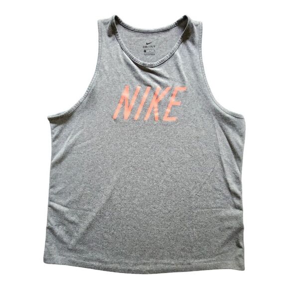 NWOT Nike 938897-091 Women's Dri-Fit Training Tank‎ Top Heather Grey Size Large - Picture 1 of 7